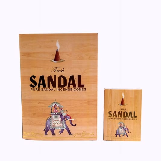 Sandal incense cones packaging with elephant design