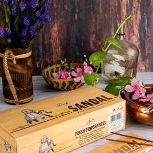 Sandal incense with flowers and decor