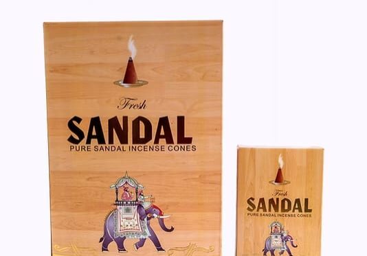 Sandal incense cones packaging with elephant design