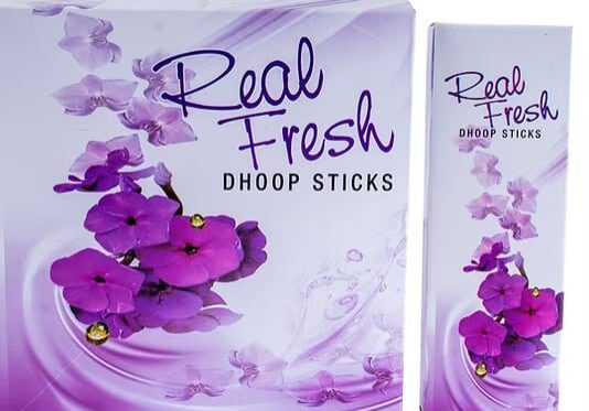 Real Fresh incense with floral artwork